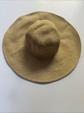 J crew Wide Brim Straw Sun Hat - Tan